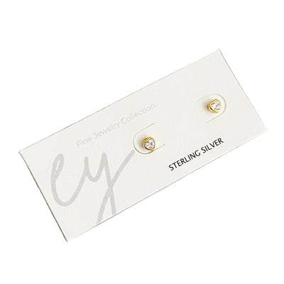 Tiny Shape Stud Sterling Silver Earrings | Sparkle Heart