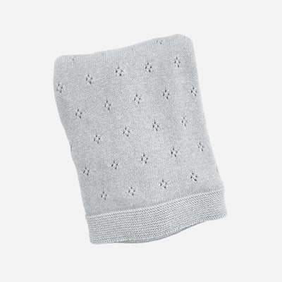 Heirloom Pique Grey Organic Cotton Baby Blanket