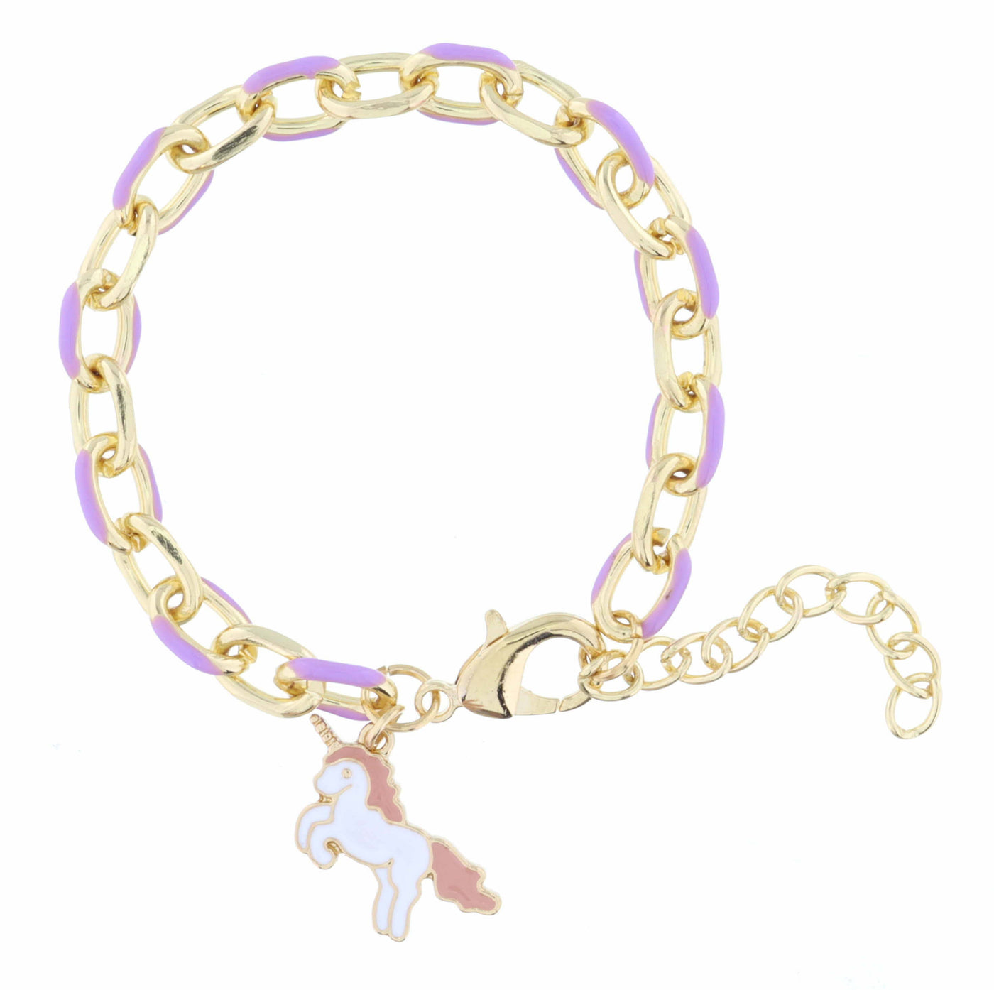 Lavender Chain and Unicorn Bracelet