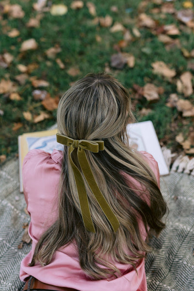 Long Velvet Hair Barrette | Alice Bow - Long Length