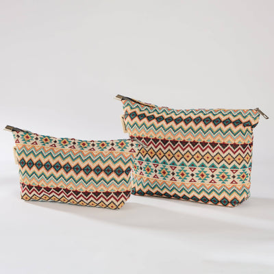 Aztec Cross Stitch Print Toiletry/Makeup Bag - Cosmetic Bag