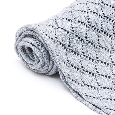 Cotton Pointal Diamond Baby Blanket | Blue