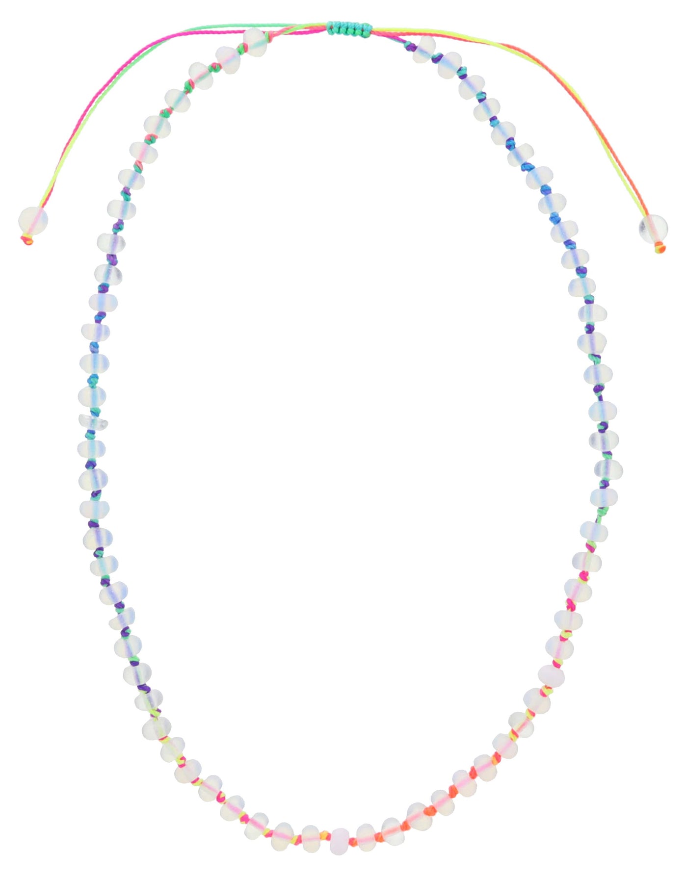 Rainbow Knotted Thread & Opalite Necklace