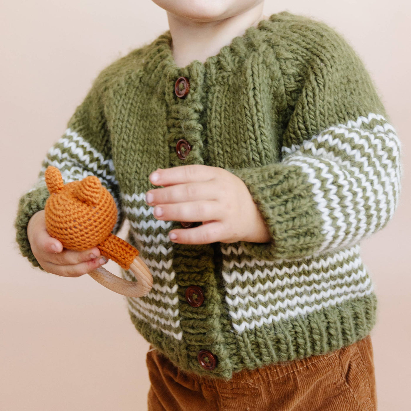 Stripe Cardigan Moss Baby Sweater