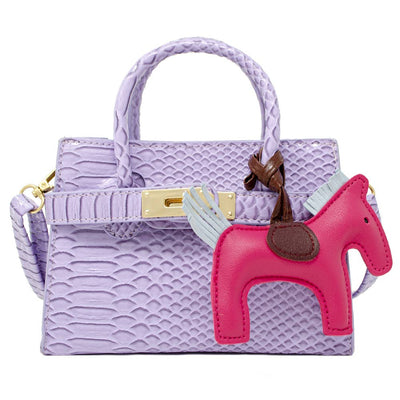 Crocodile Pony Handbag: Hot Pink