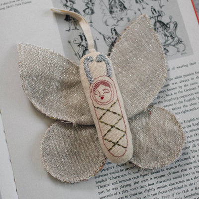 Sleepy Moth Kantha Wings Ornament