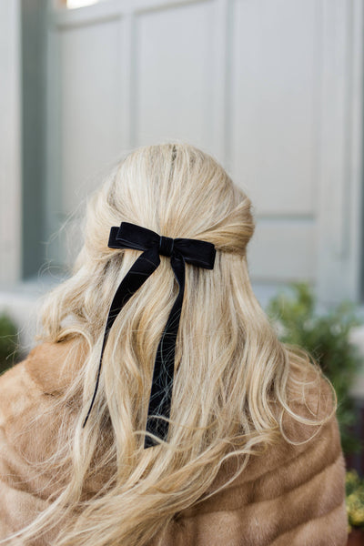 Long Velvet Hair Barrette | Alice Bow - Long Length