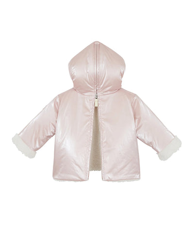 Iridescent Nylon Baby Coat in Rose