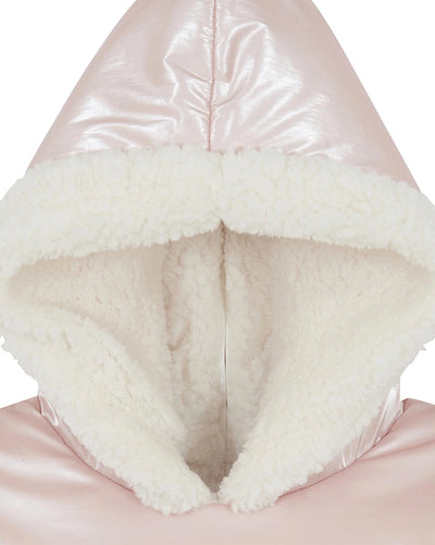 Iridescent Nylon Baby Coat in Rose