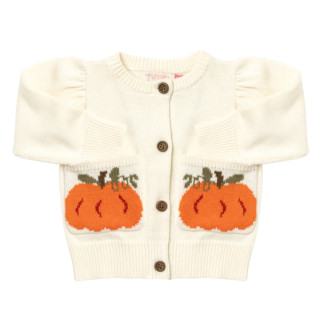 Baby Girls Pocket Sweater - Pumpkin