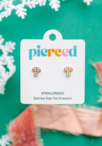 Winter Mushroom Earrings