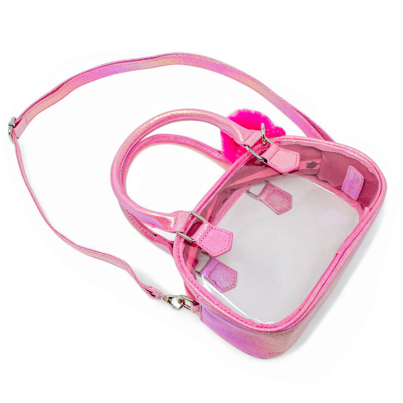 Girl's Game Day Glam Clear Crossbody Bag | Purple or Hot Pink