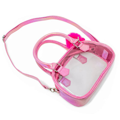 Girl's Game Day Glam Clear Crossbody Bag | Purple or Hot Pink