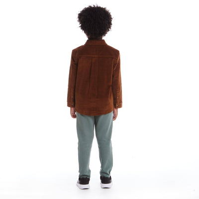 Washed Cord Buttondown | Brown