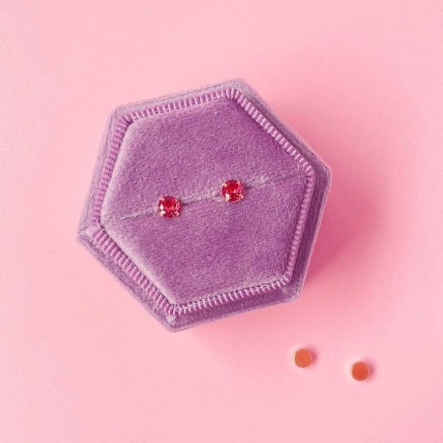 July Birthstone (Ruby) Earrings