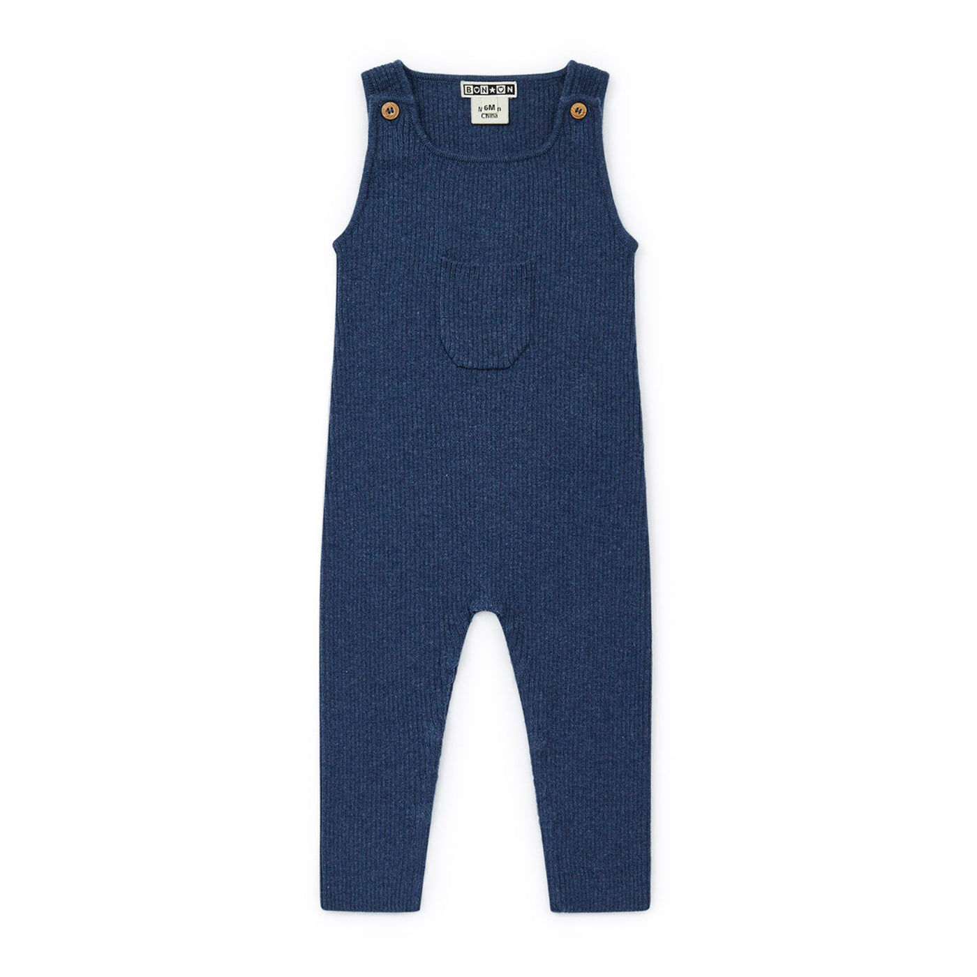 Knit Baby Overall Playsuit in Blue Gray