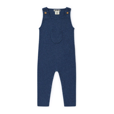 Knit Baby Overall Playsuit in Blue Gray