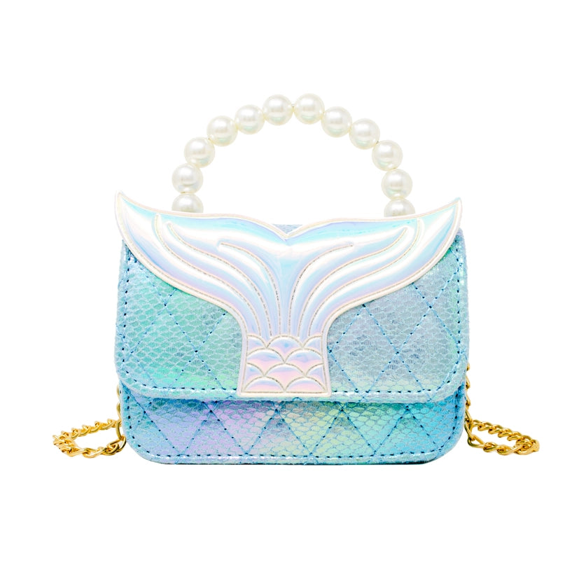 Mermaid Tail Pearl Handle Bag | Blue