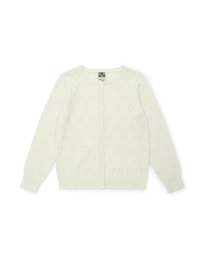 Organic Cotton Knitted Cardigan in Creme