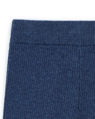 Knit Baby Leggings in Blue Chine