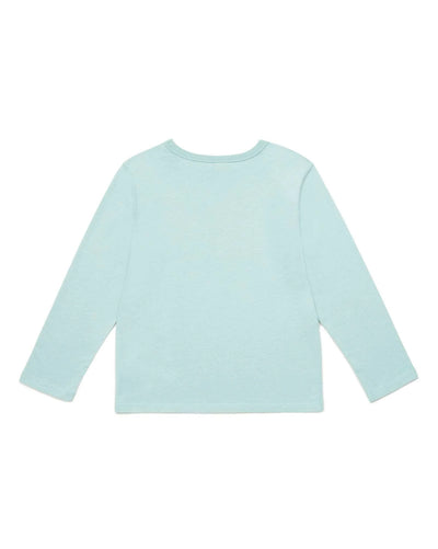 Long Sleeve Organic Cotton Tshirt in Blue Givre