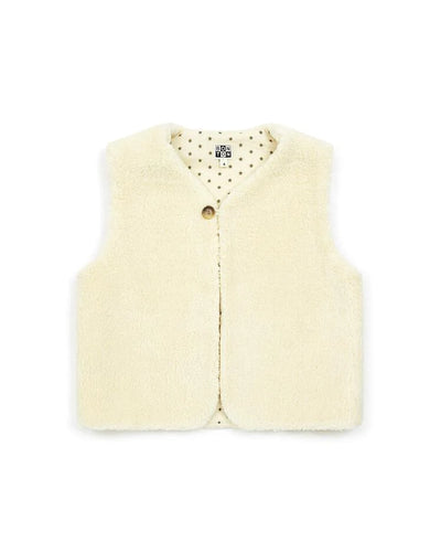 Cotton Sleeveless Jacket in Creme Bonton