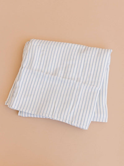 Blue Stripe Organic Cotton Muslin Baby Swaddle Blanket