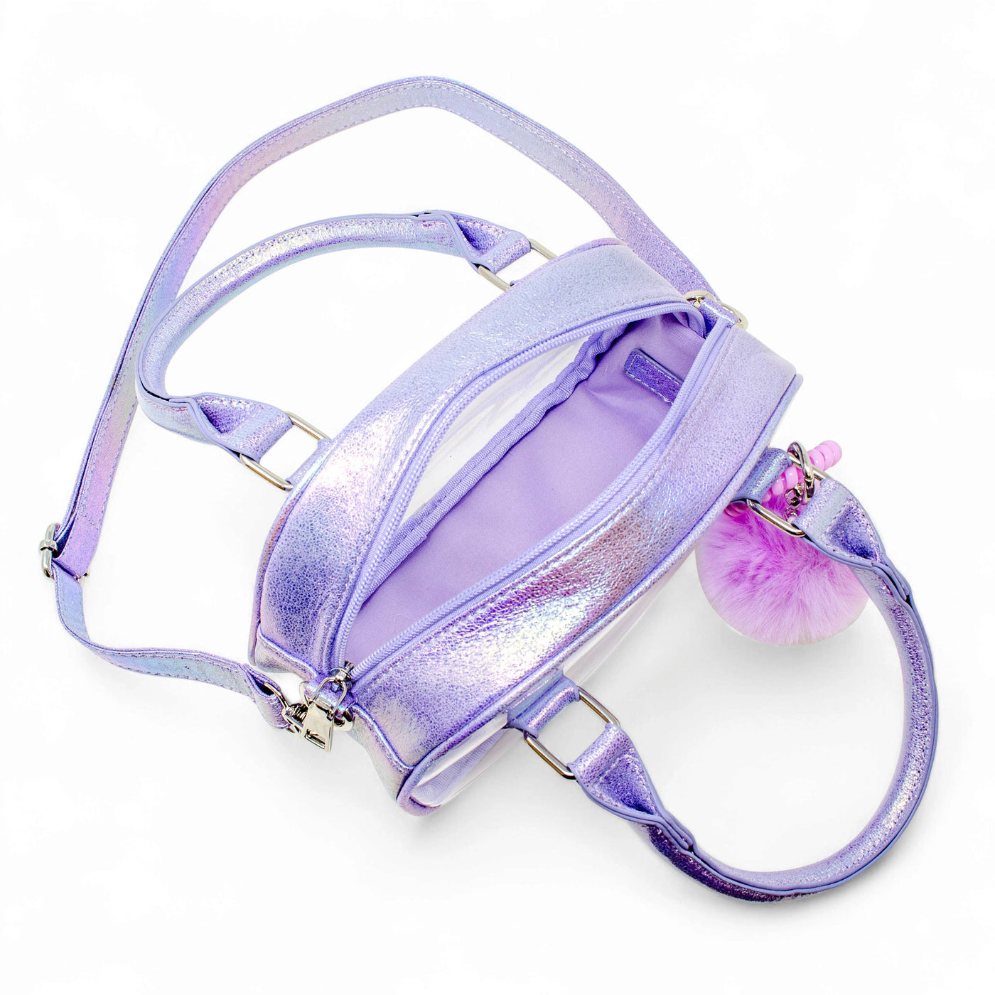 Girl's Game Day Glam Clear Crossbody Bag | Purple or Hot Pink