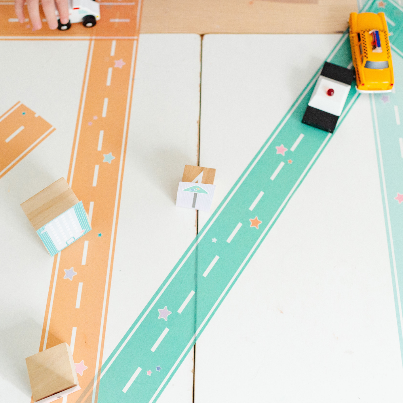 Colorful Play Road Tape | Set of 4