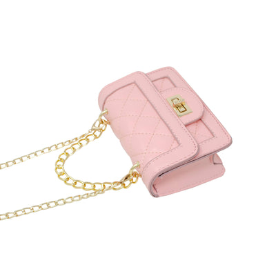 Tiny Classic Quilted Mini Purse | Pink