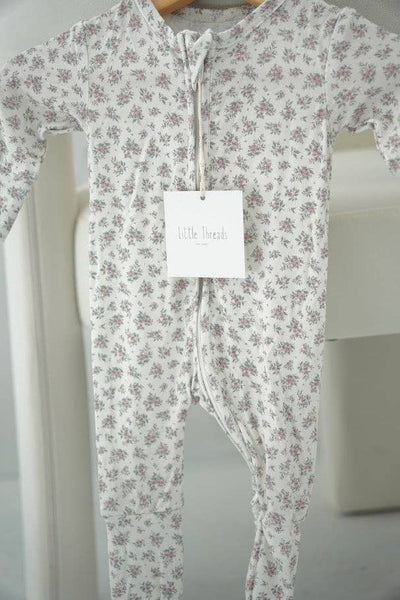 Vintage Pink Floral Bamboo Pajama Onesie