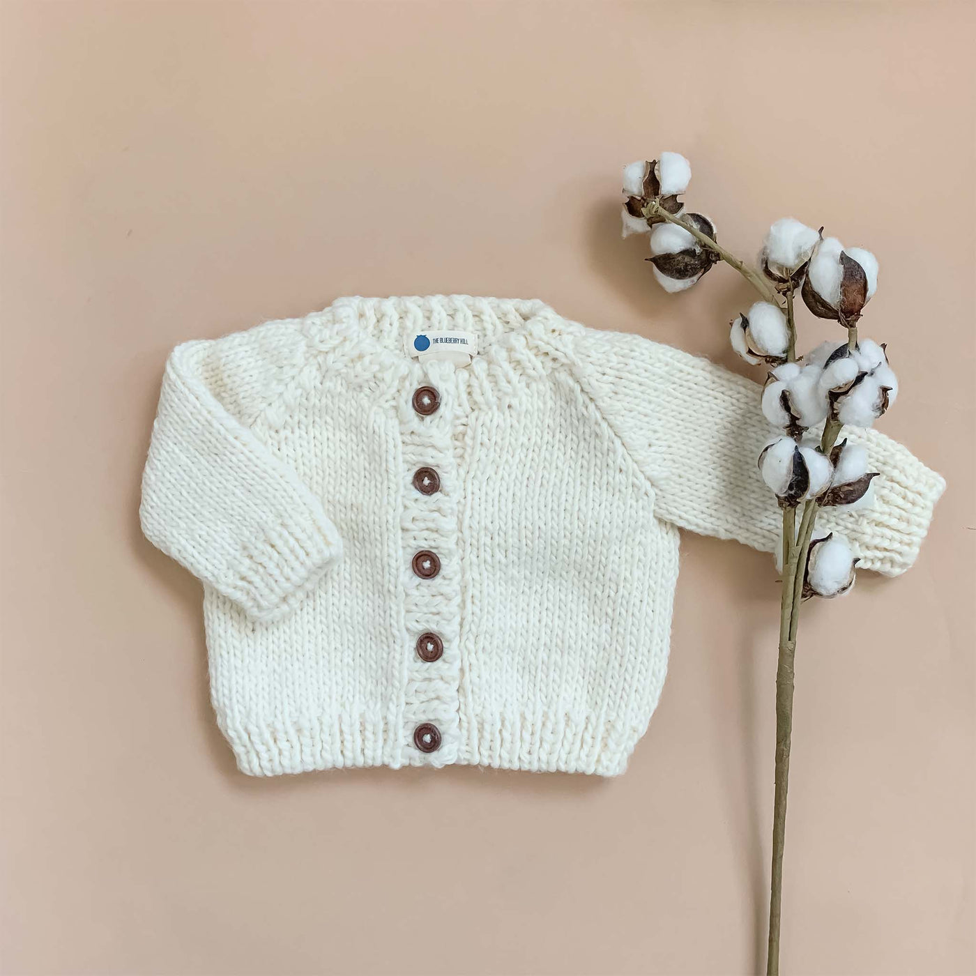 Classic Cardigan Cream Baby Sweater