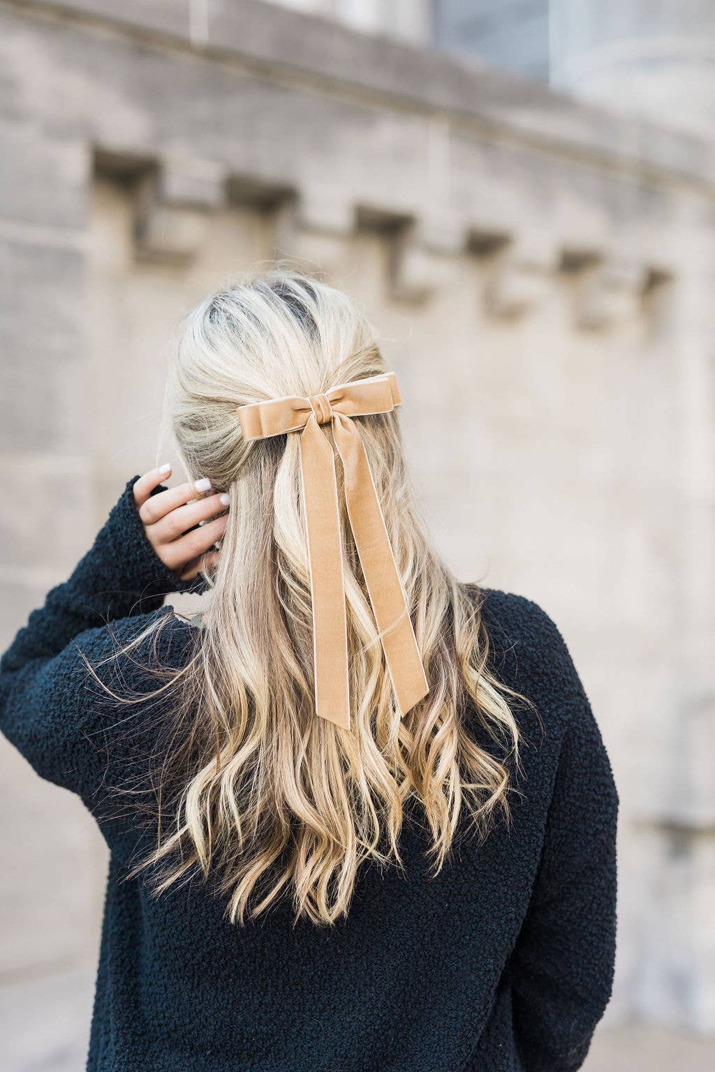 Long Velvet Hair Barrette | Alice Bow - Long Length