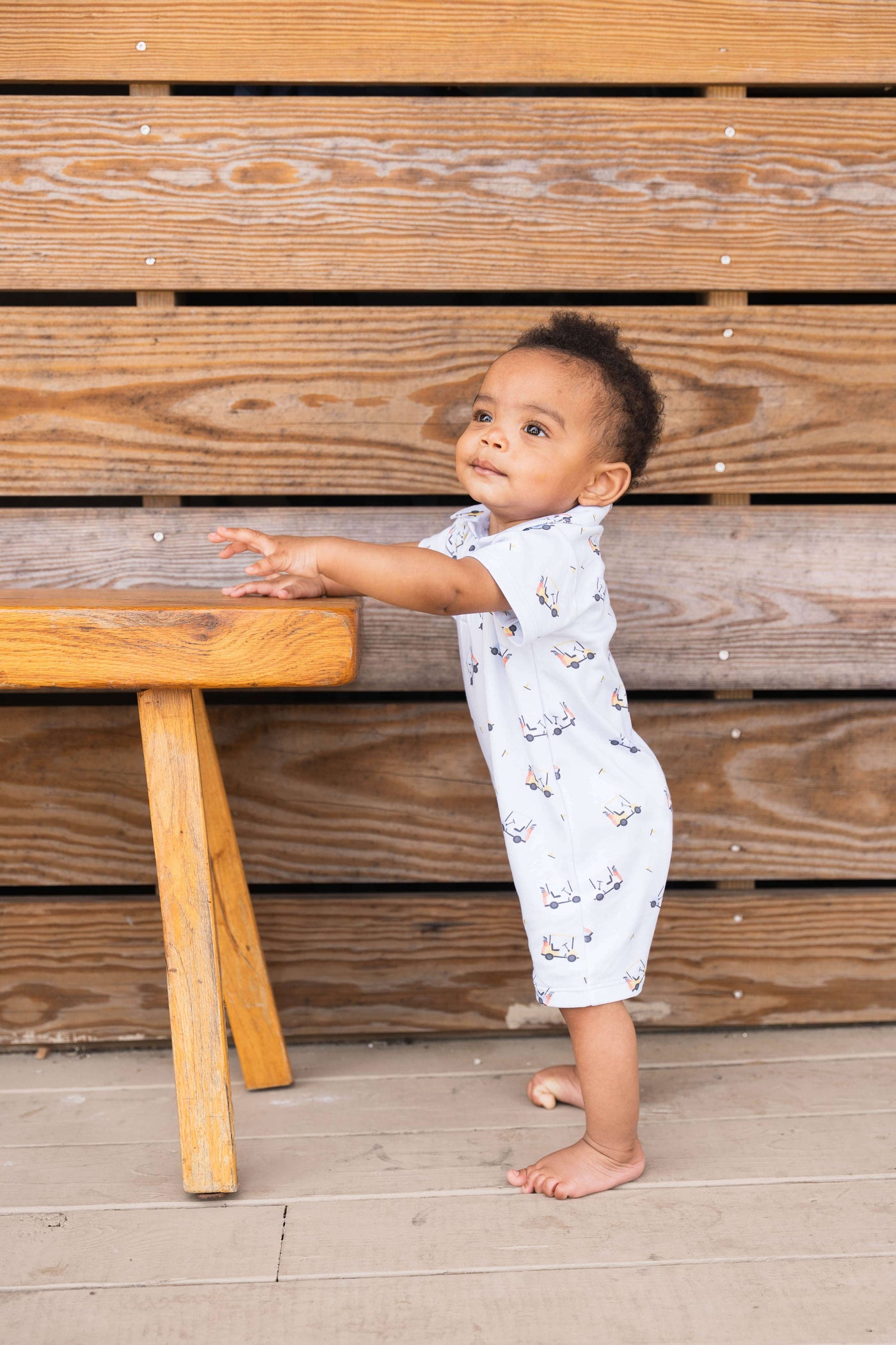 Signature Pima Short Sleeve Polo Romper | Golf carts 