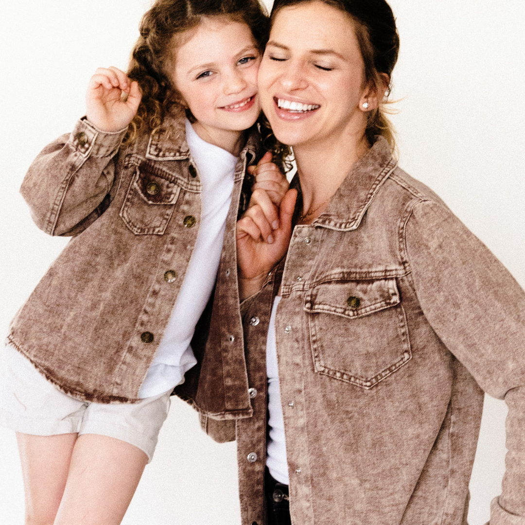 Brown Denim Kids Jacket