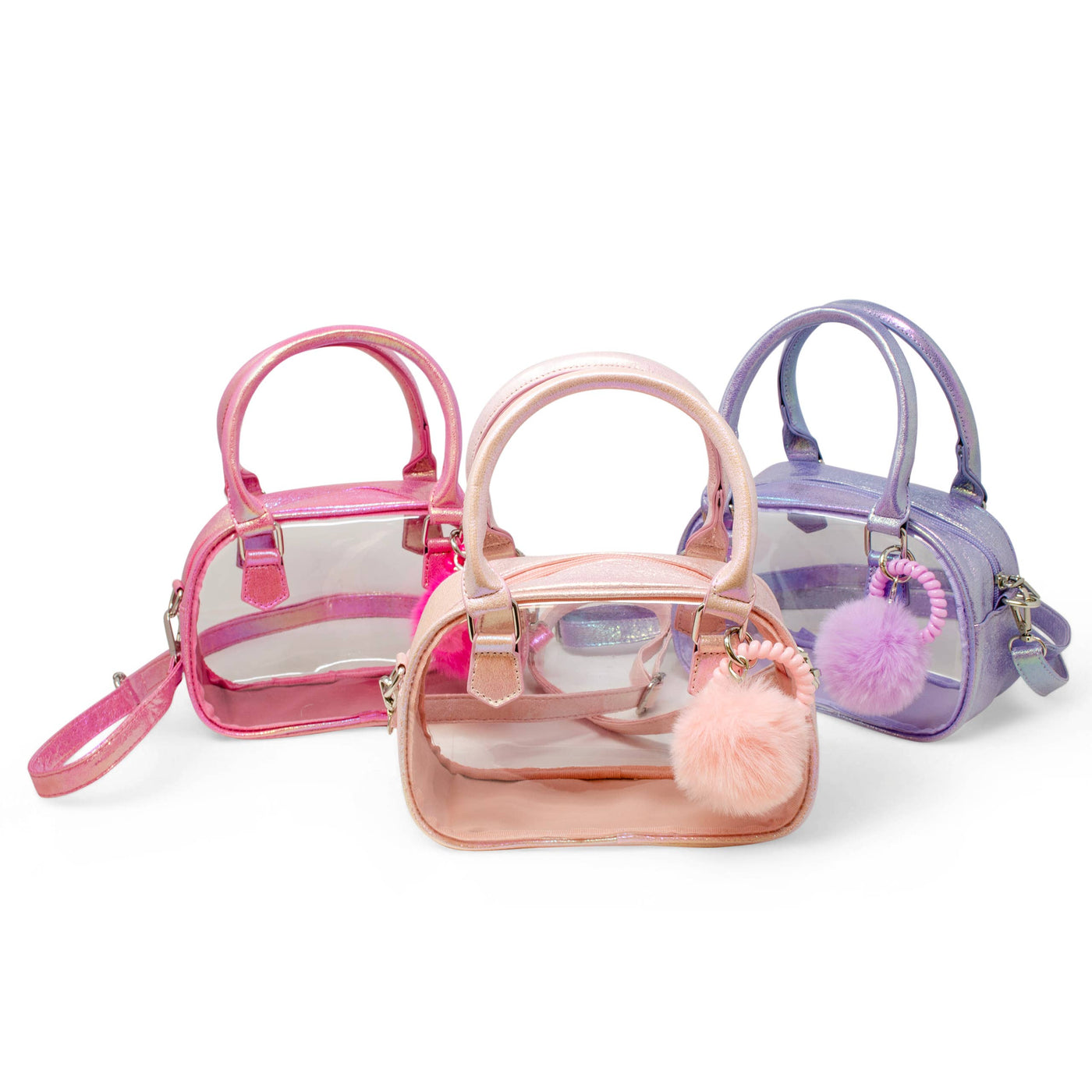 Girl's Game Day Glam Clear Crossbody Bag | Purple or Hot Pink