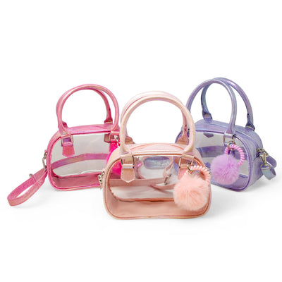 Girl's Game Day Glam Clear Crossbody Bag | Purple or Hot Pink