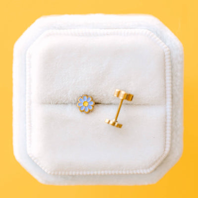 Periwinkle Tiny Daisy Earrings