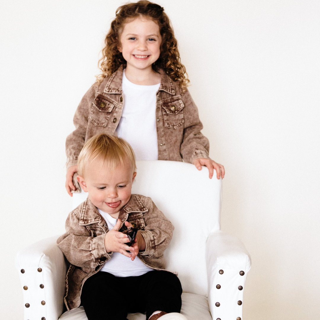 Brown Denim Kids Jacket