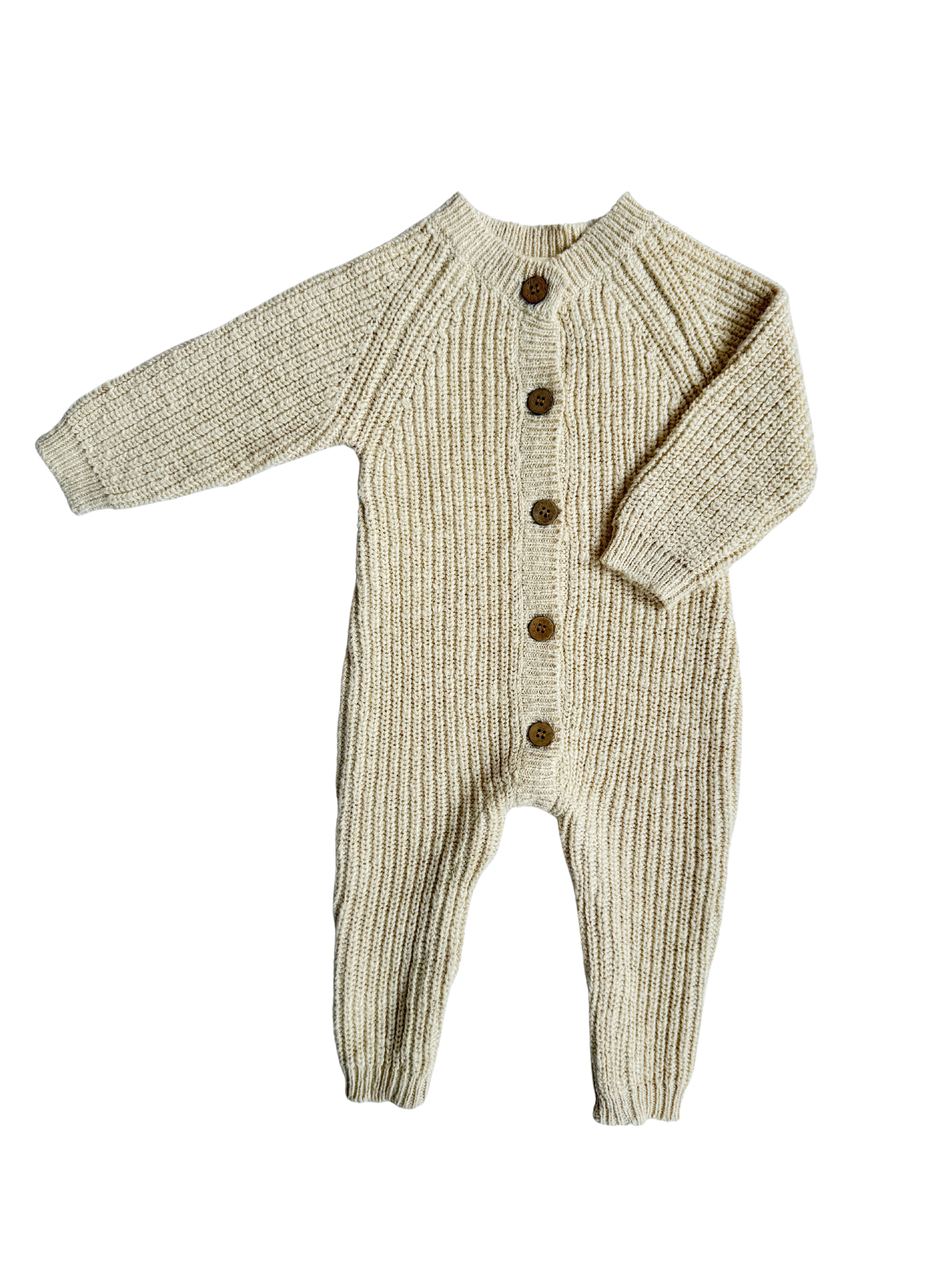 Classic Chunky Knit Jumpsuit and Booties | French Cream