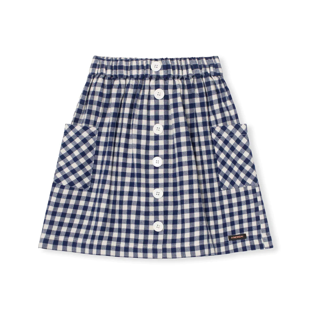 Chiara Skirt in Estate Blue Check