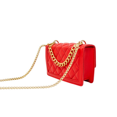Classic Quilted Large Flap Handbag | Red