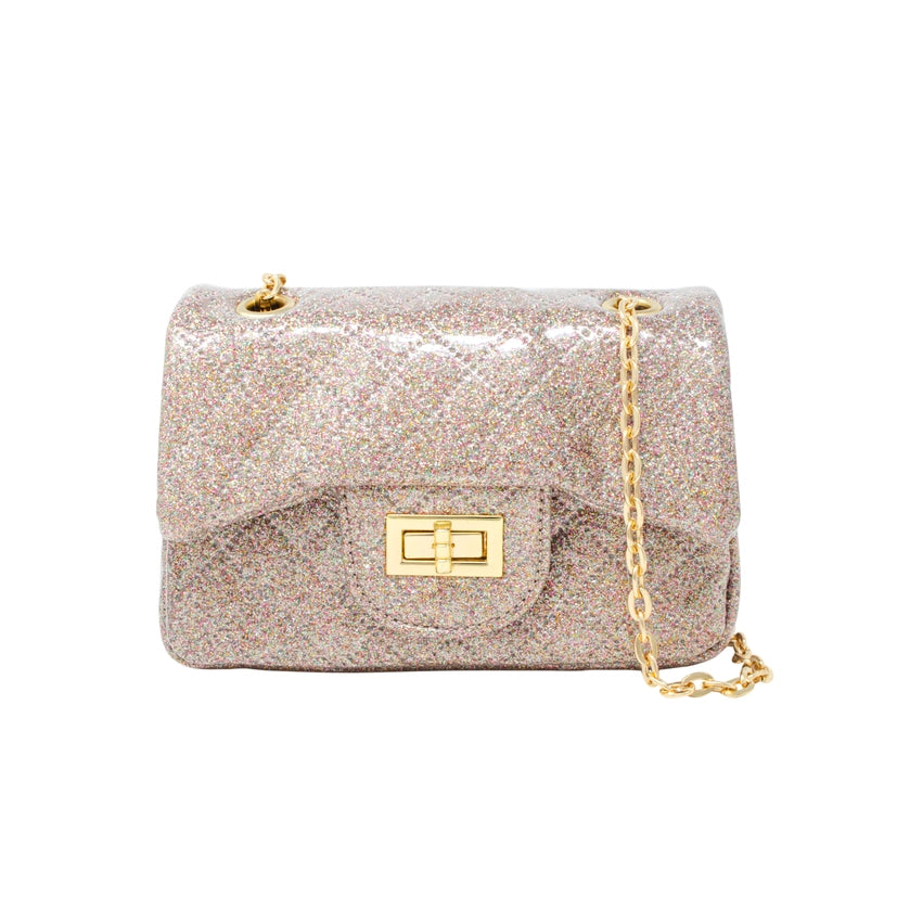 Classic Quilted Sparkle Mini Bag | Rainbow