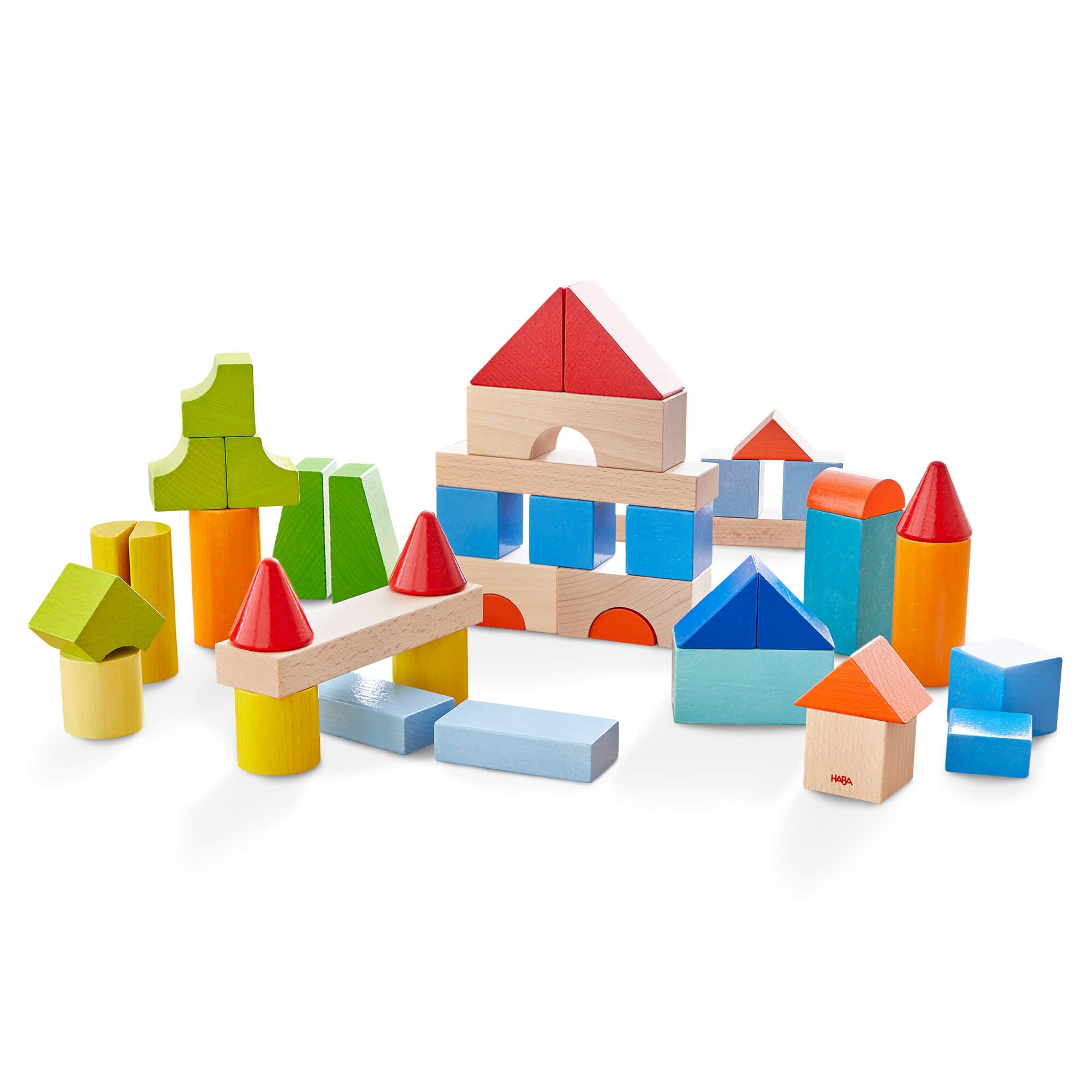 Colored Wooden Building Blocks - 46 Piece Set – COCO LETO