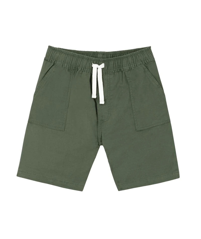 Kid Cotton And Linen Twill Shorts | Green