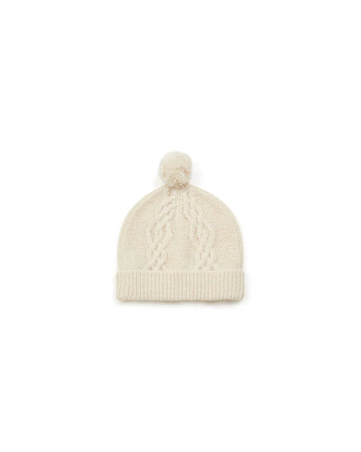 Winter Cable Knit Hat in Creme