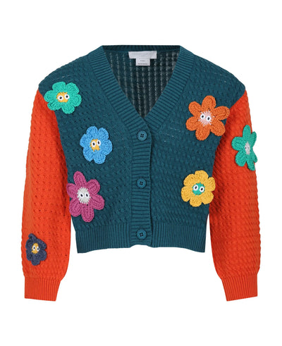 Cardigan with 3D Flowers