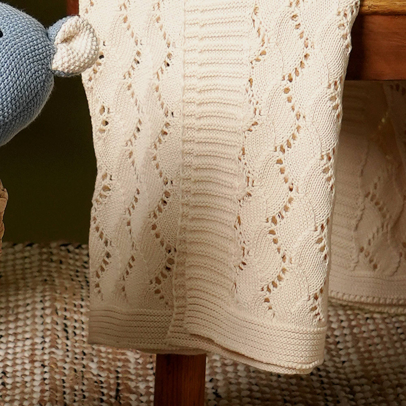 Cotton Pointal Chevron Baby Soft Blanket | Cream