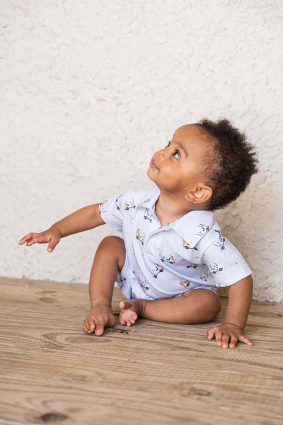 Signature Pima Short Sleeve Polo Romper | Golf carts 