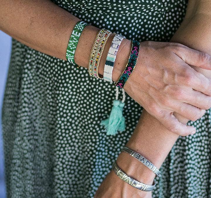 Seed Bead LOVE Bracelet | Green